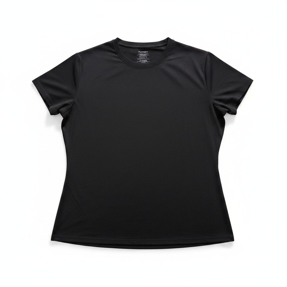 PUMIEY 2XL Black Short Sleeve Crew Neck T-Shirt Womens Athleisure Casual Slim